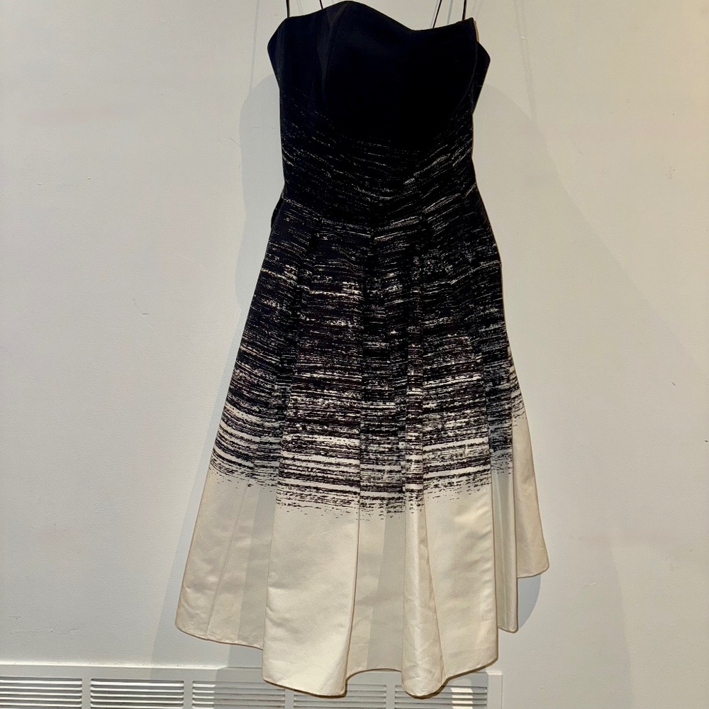 Jason Wu Black and White Strapless  Party Dress